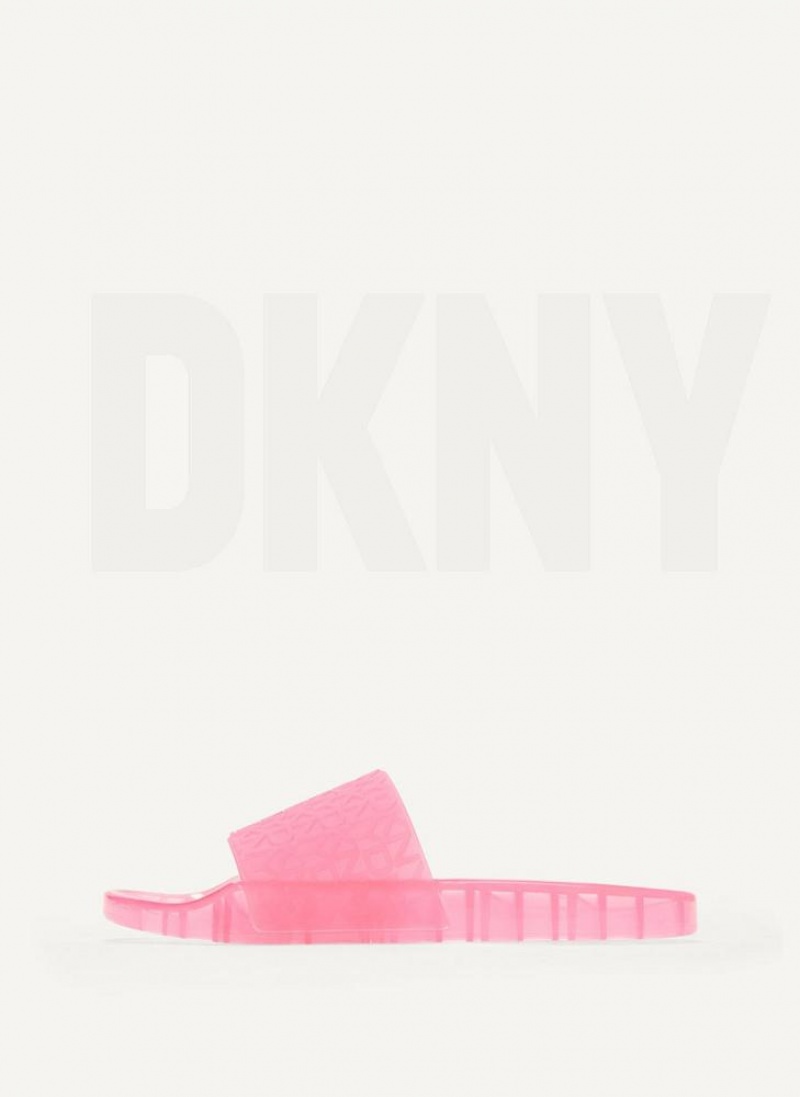 Fuchsia DKNY Tinzli Jelly Shoes Slides | USA-D0991