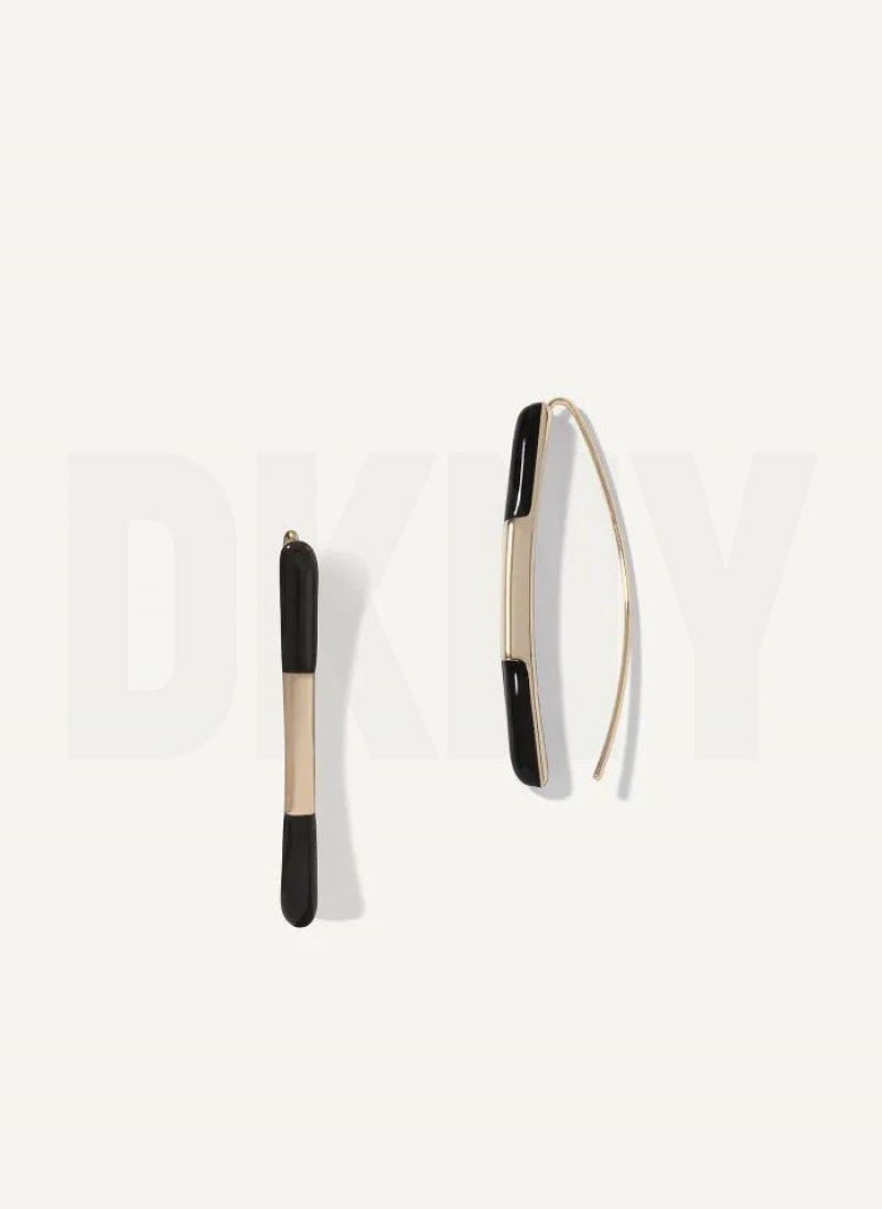 Gold DKNY Classic Threader Women's Earrings | USA-D0238