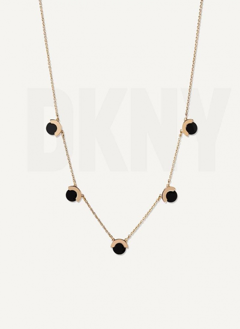 Gold DKNY Disc Women\'s Necklace | USA-D0955