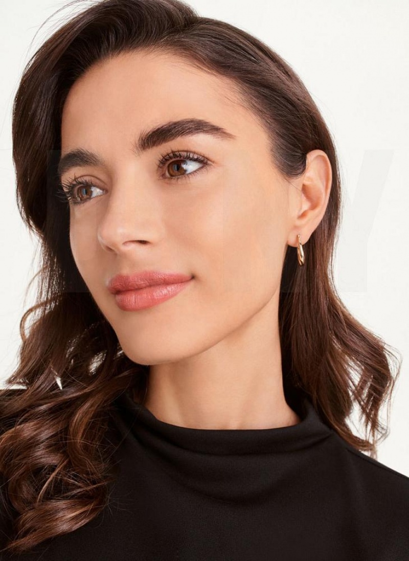 Gold DKNY Organic Hoop Women's Earrings | USA-D1951