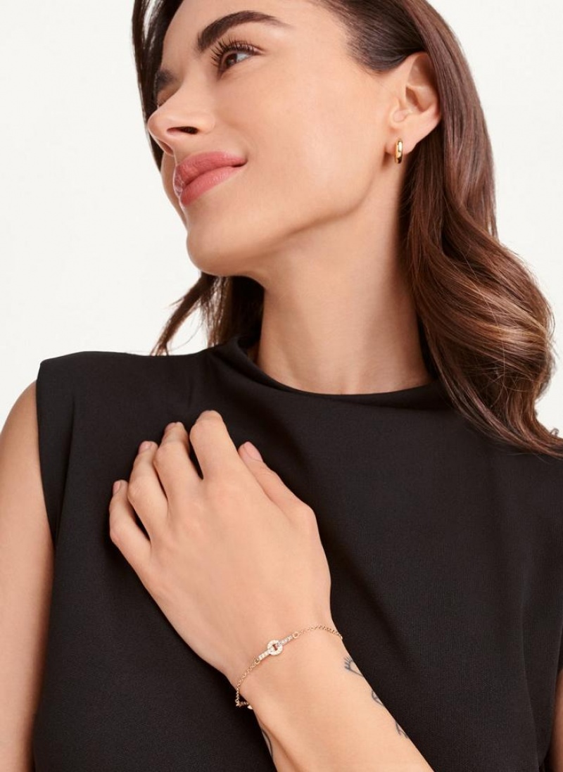 Gold DKNY Pave Flex Women's Bracelet | USA-D0499