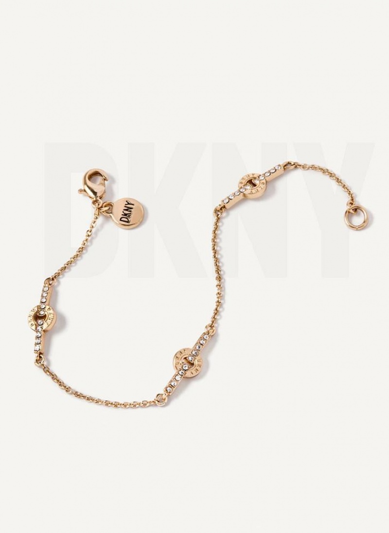 Gold DKNY Pave Flex Women's Bracelet | USA-D0499