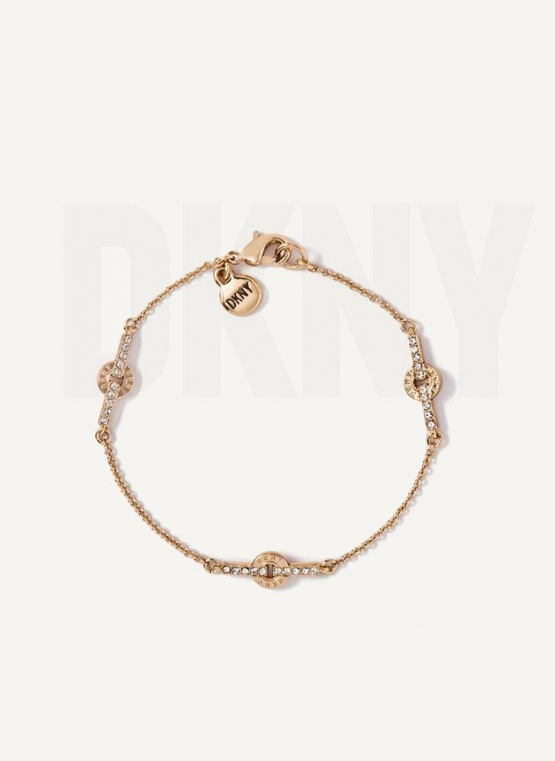 Gold DKNY Pave Flex Women\'s Bracelet | USA-D0499