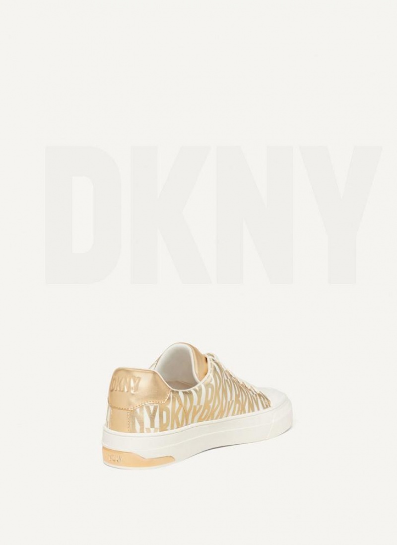 Gold DKNY York Lace Up Shoes Sneakers | USA-D1842