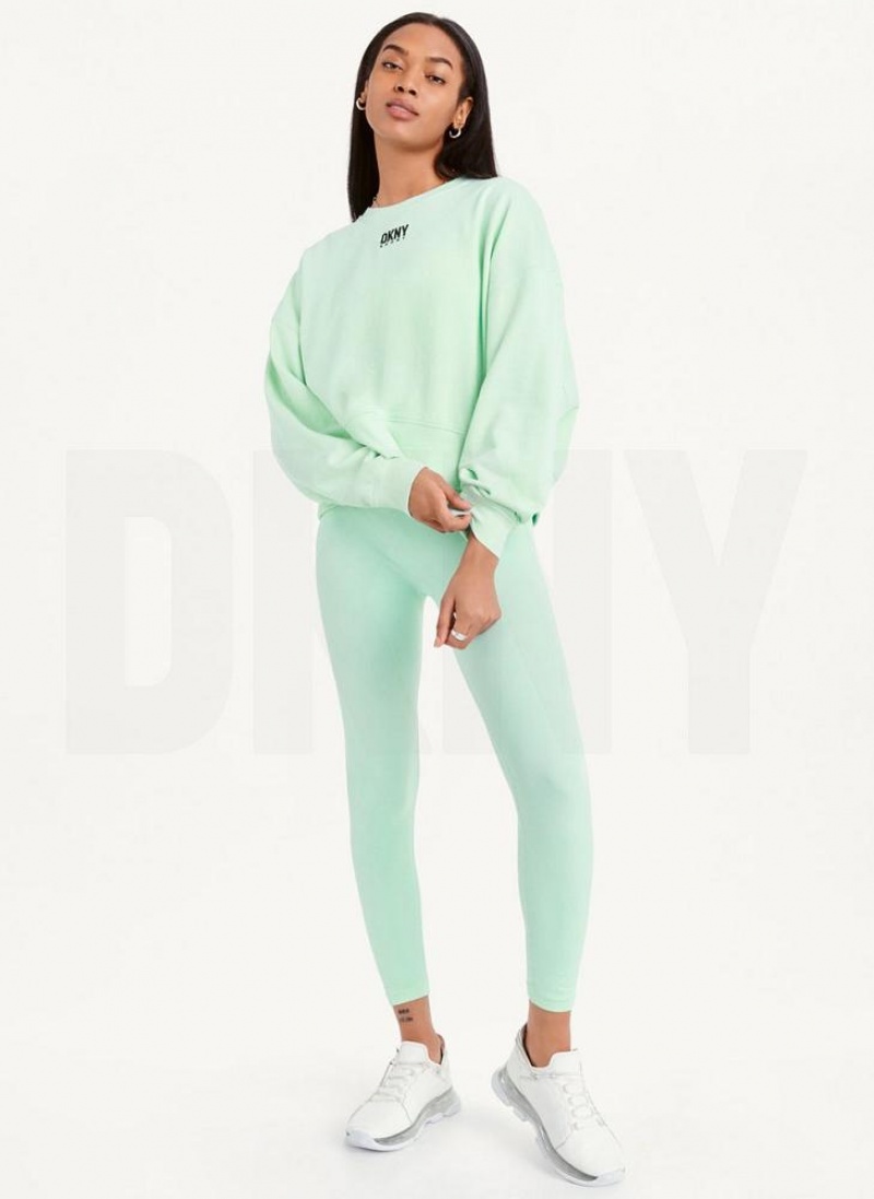 Green DKNY Balance Oversized Crewneck Pullover Women's Sweatshirts | USA-D1546