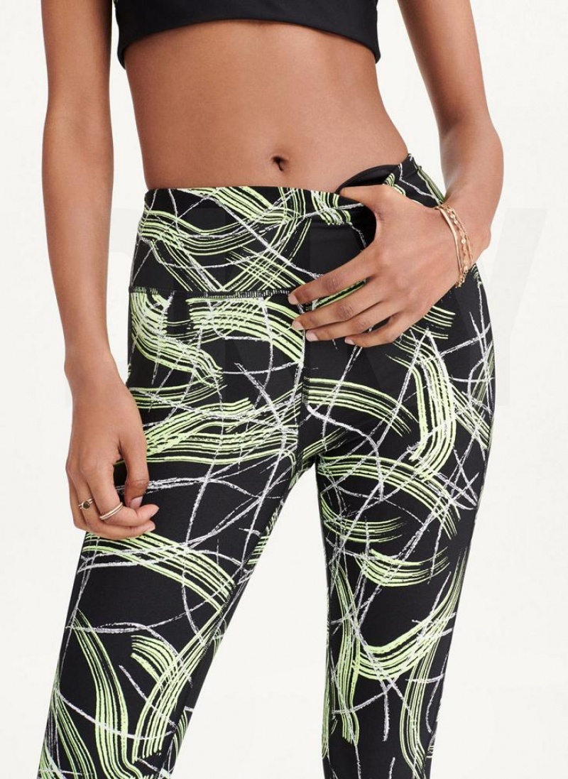 Green DKNY Electric Shock Print High Waist Women's Leggings | USA-D1277
