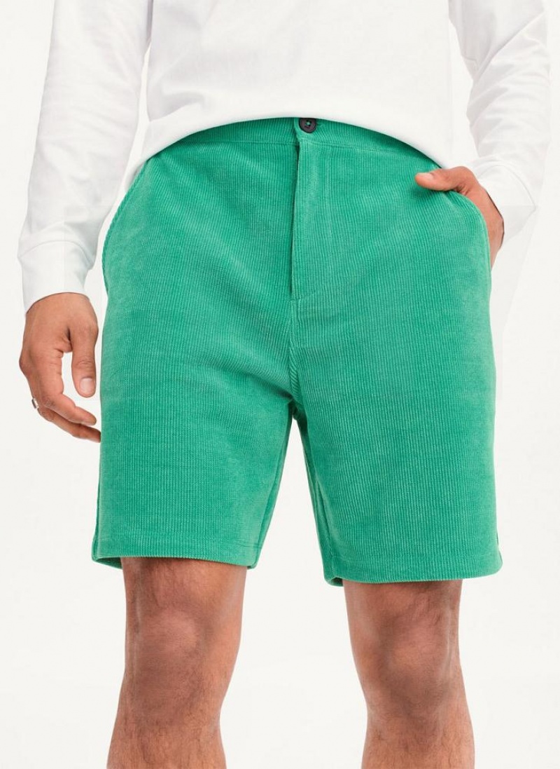 Green DKNY Knit Cord Pull On Men's Shorts | USA-D0618