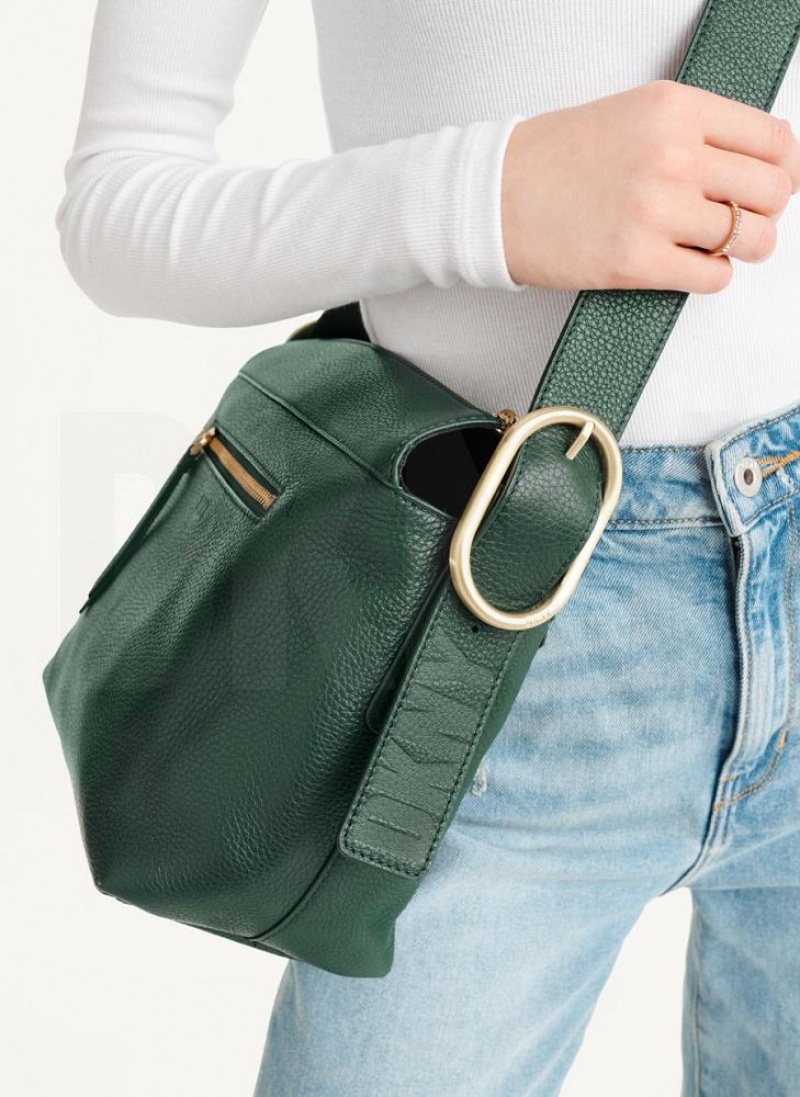 Green DKNY Medium Buckle Bags Crossbody Bags | USA-D0481