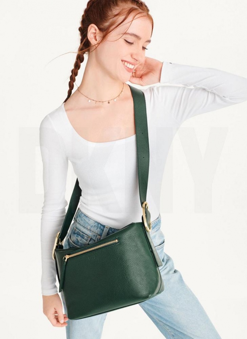 Green DKNY Medium Buckle Bags Crossbody Bags | USA-D0481