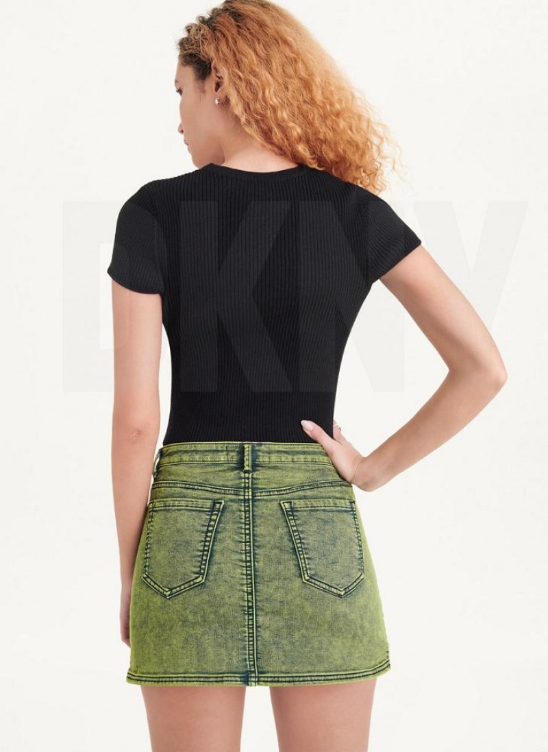 Green DKNY Micro Mini Denim Women's Skirts | USA-D0369