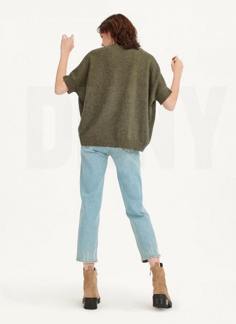 Green DKNY Shrug Short Sleeve Cardigan Women's Sweaters | USA-D1557