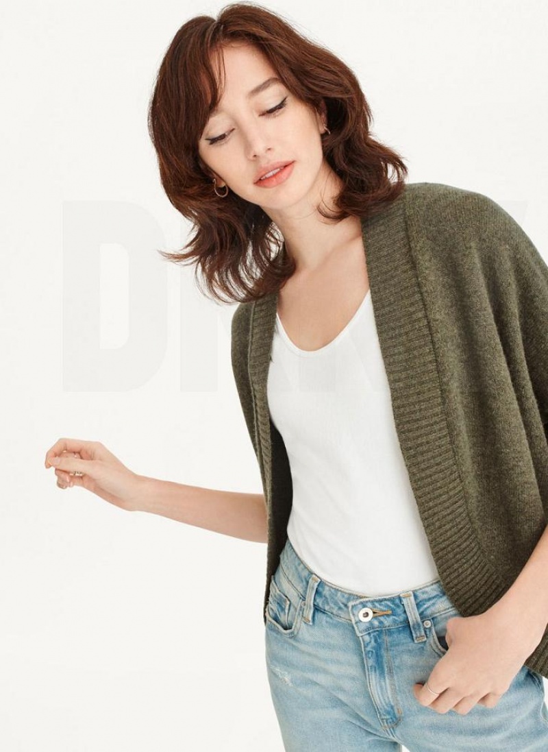 Green DKNY Shrug Short Sleeve Cardigan Women's Sweaters | USA-D1557