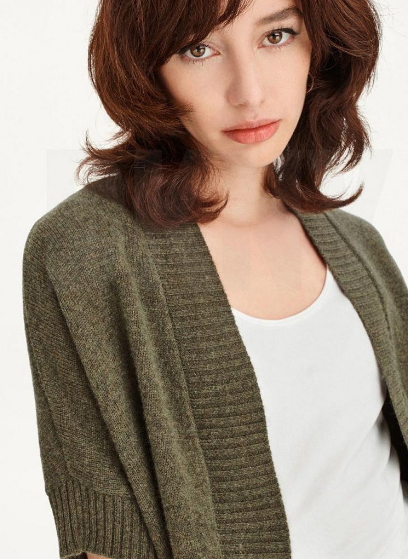Green DKNY Shrug Short Sleeve Cardigan Women's Sweaters | USA-D1557