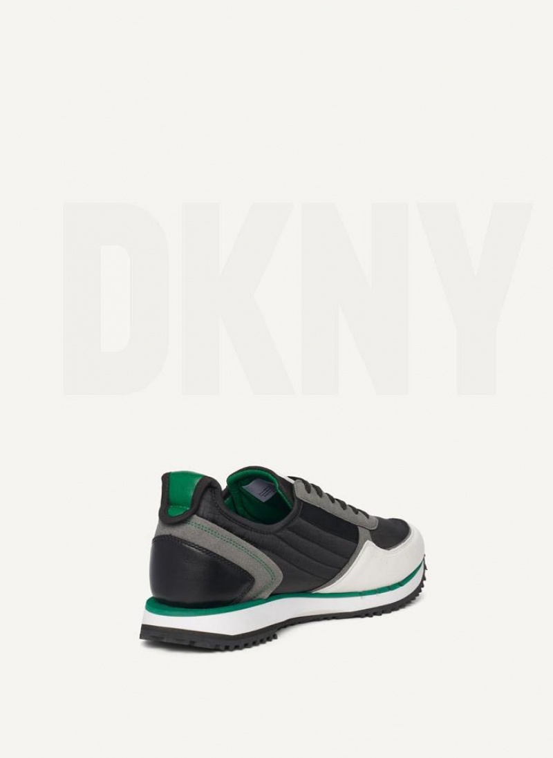 Green DKNY Side Logo Men's Sneakers | USA-D0921