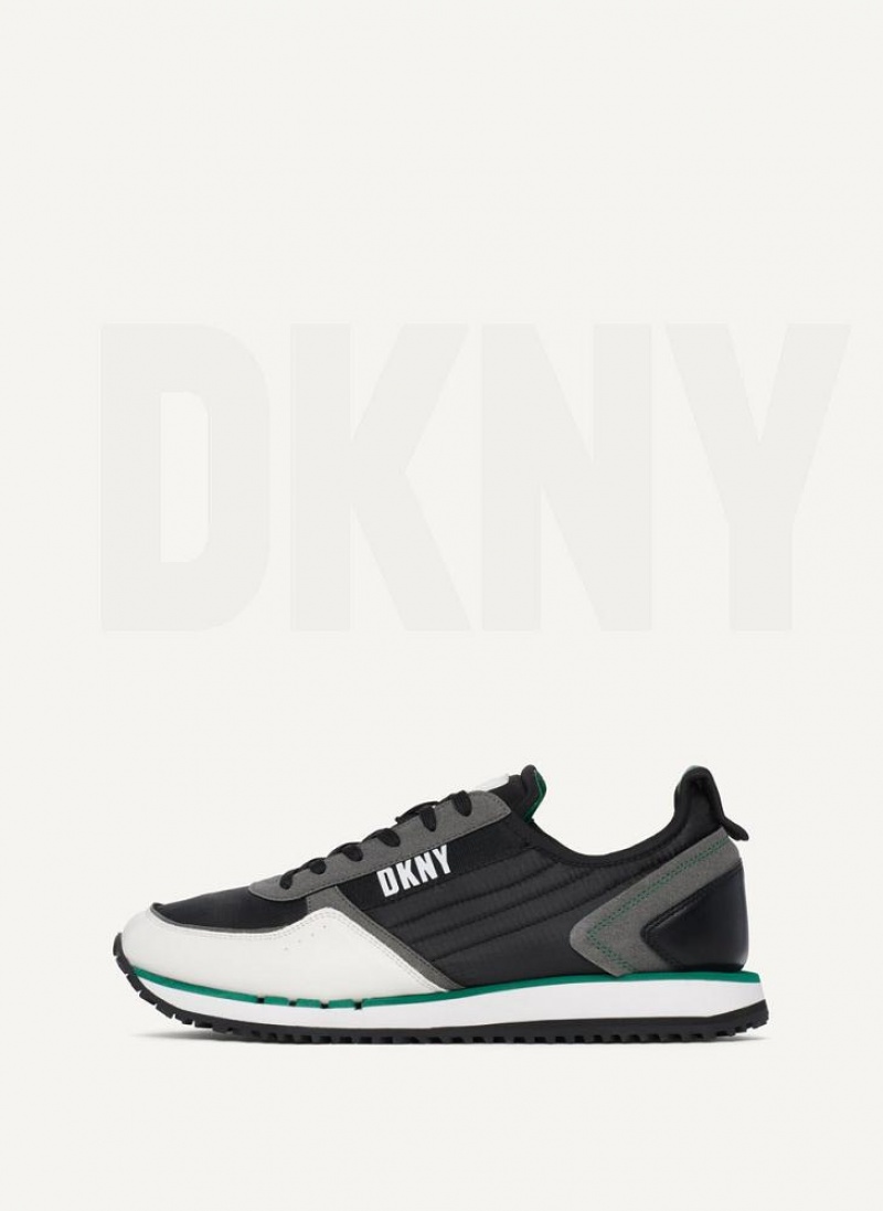 Green DKNY Side Logo Men\'s Sneakers | USA-D0921