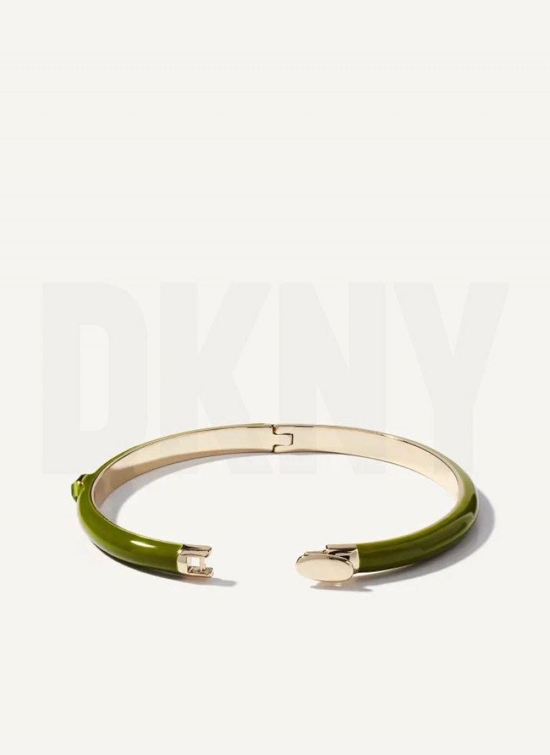 Green DKNY Square Stone Women's Bangle | USA-D0716