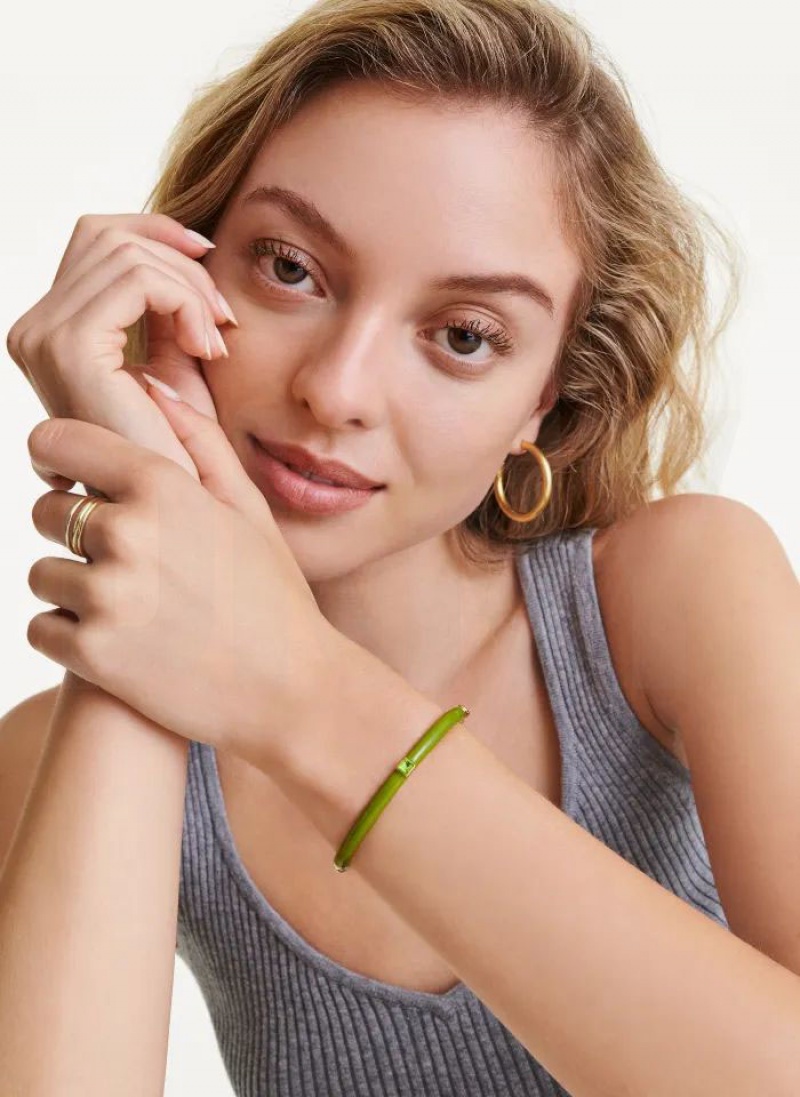 Green DKNY Square Stone Women's Bangle | USA-D0716