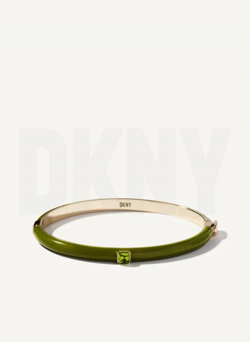 Green DKNY Square Stone Women\'s Bangle | USA-D0716