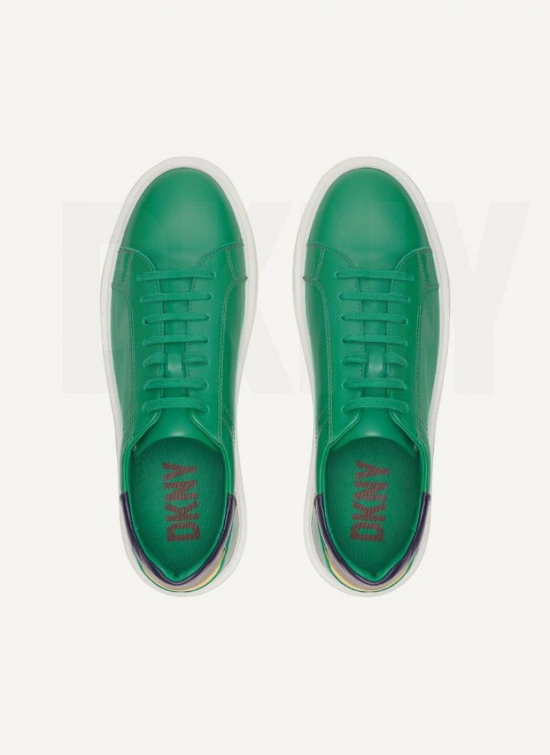 Green DKNY Stacked Court Men's Sneakers | USA-D1258