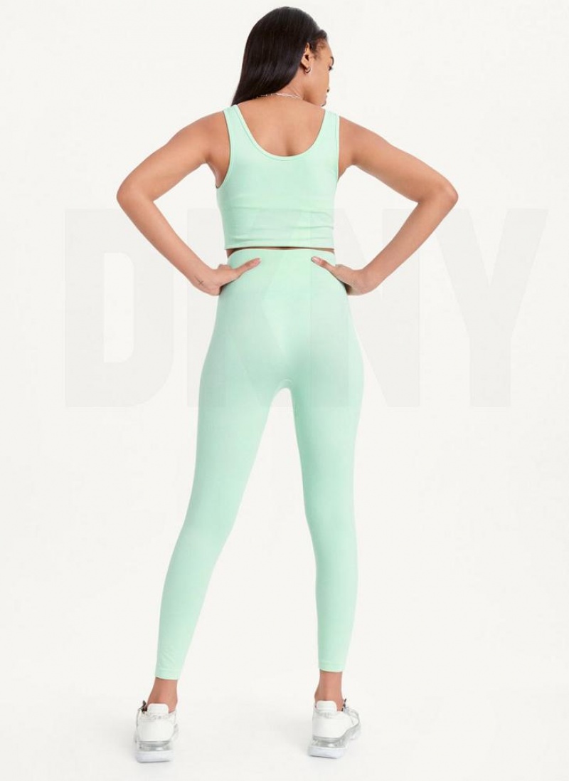 Green DKNY Twill Seamless Women's Leggings | USA-D1069