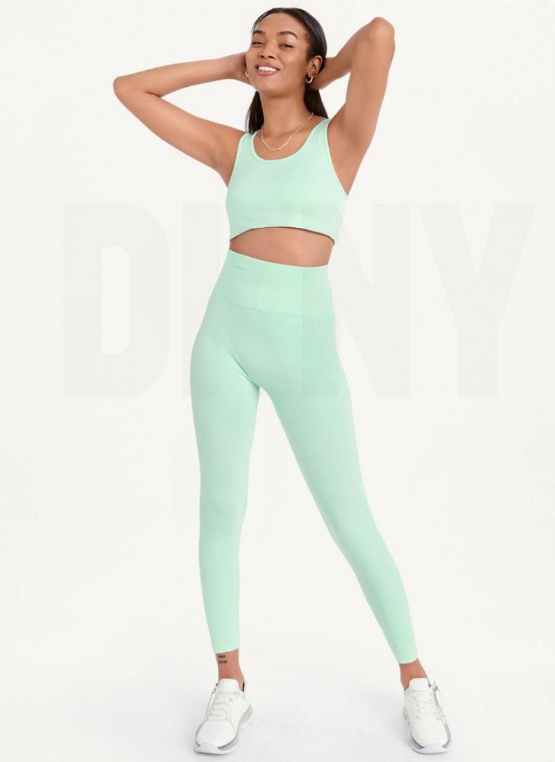 Green DKNY Twill Seamless Women's Leggings | USA-D1069