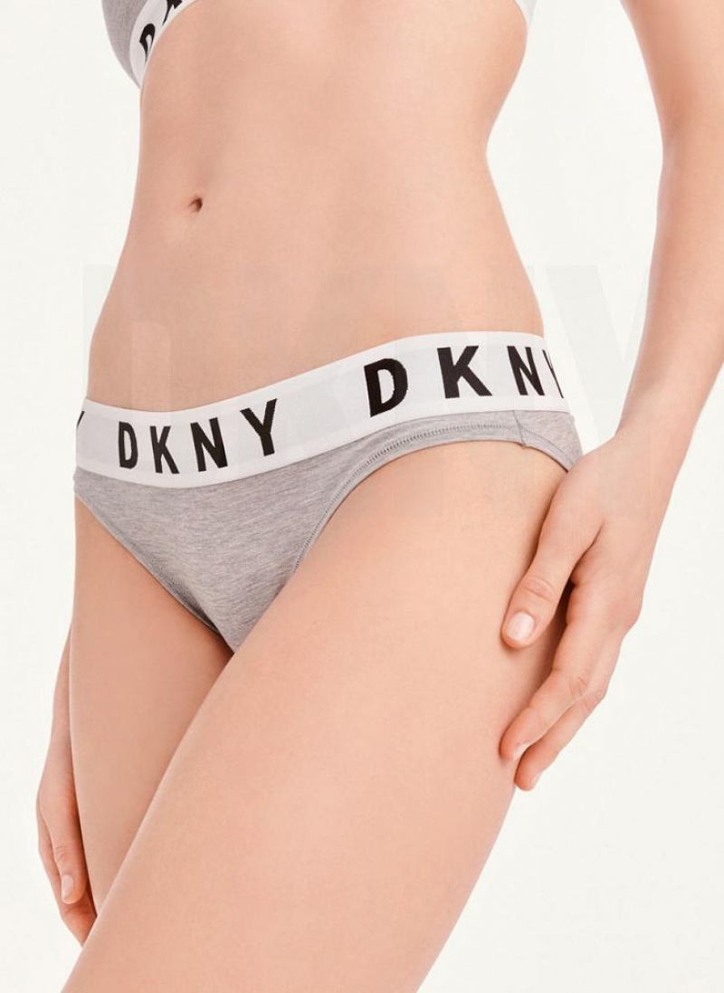 Grey DKNY Cozy Boyfriend Bikini Women's Panties | USA-D0923