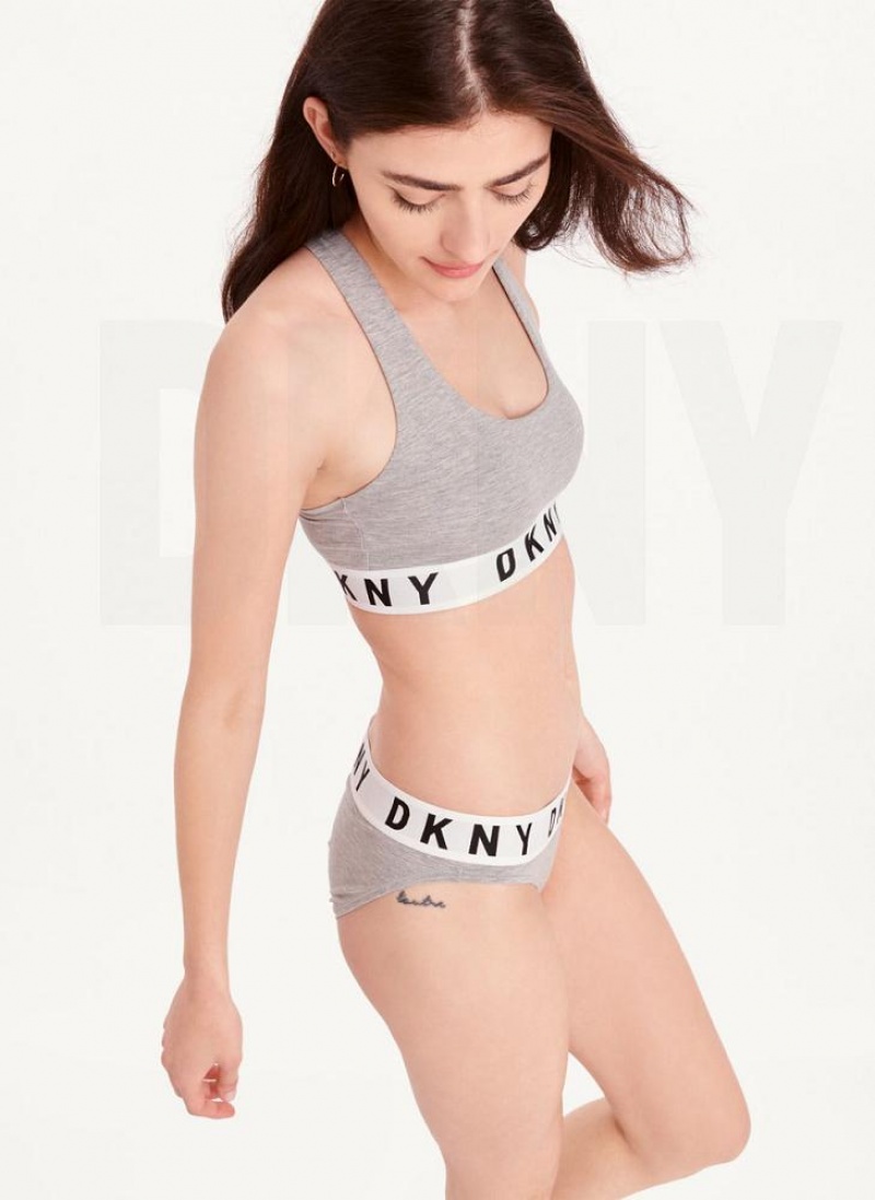 Grey DKNY Cozy Boyfriend Racerback Women's Bras | USA-D0250