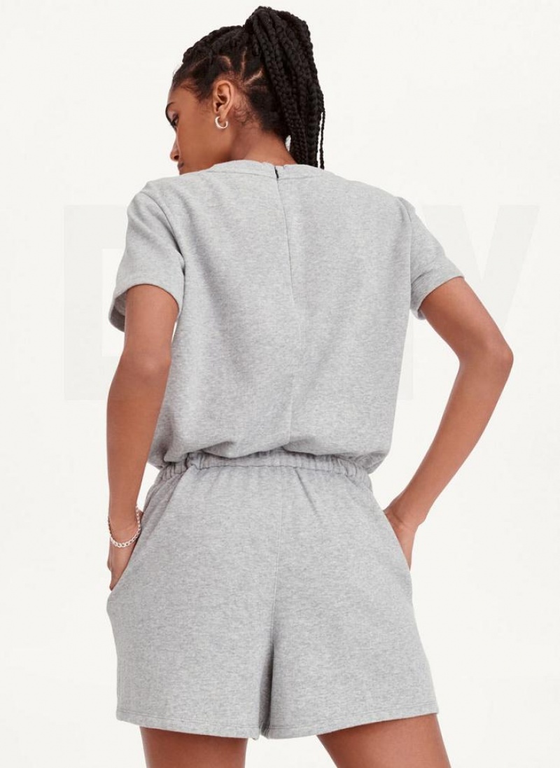 Grey DKNY Crew Neck Women's Jumpsuits | USA-D0347