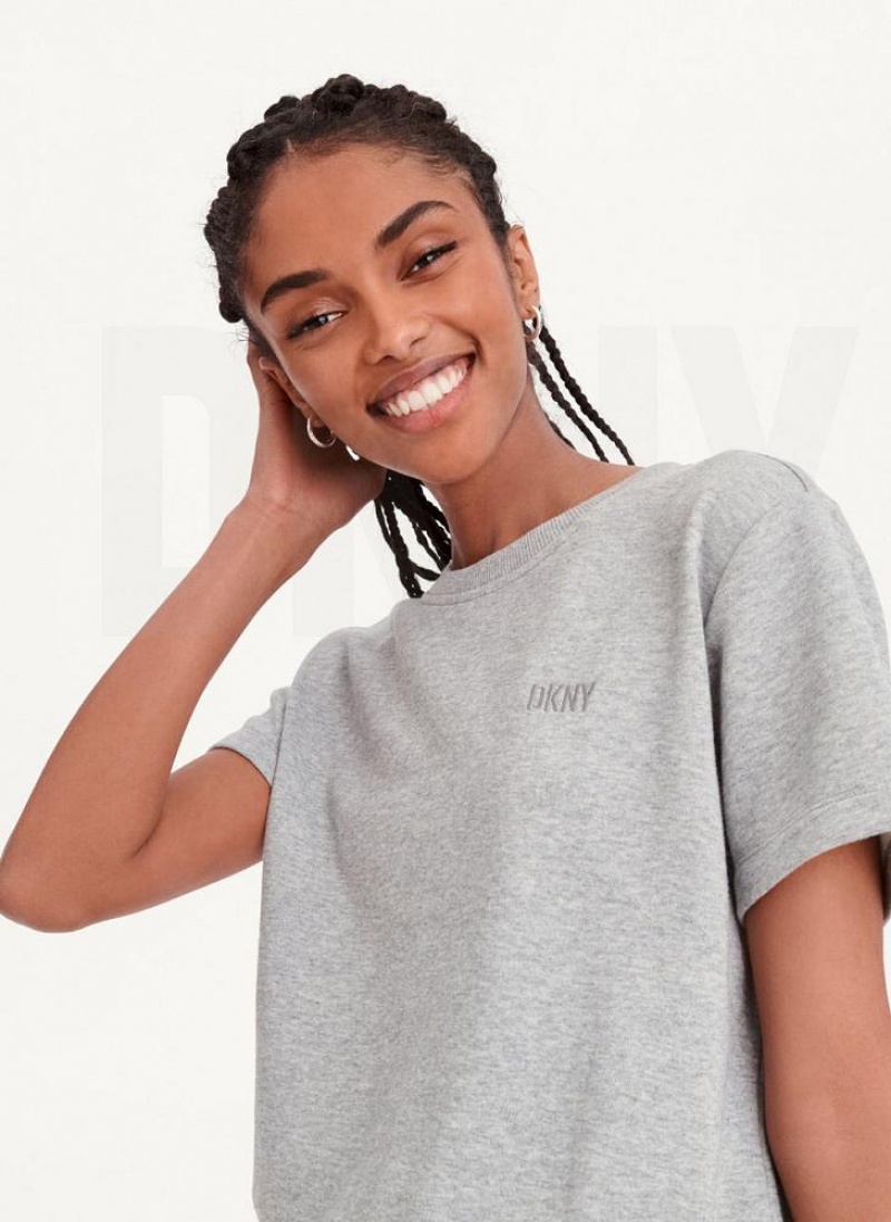 Grey DKNY Crew Neck Women's Jumpsuits | USA-D0347