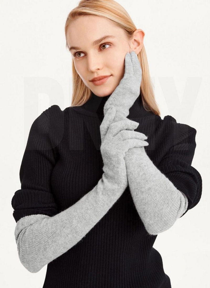 Grey DKNY Elbow Women's Gloves | USA-D1214