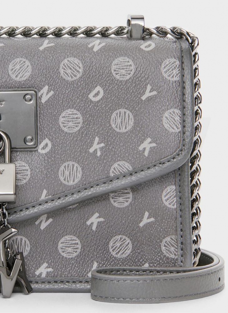 Grey DKNY Elissa Small Heritage Logo Bags Crossbody Bags | USA-D1654