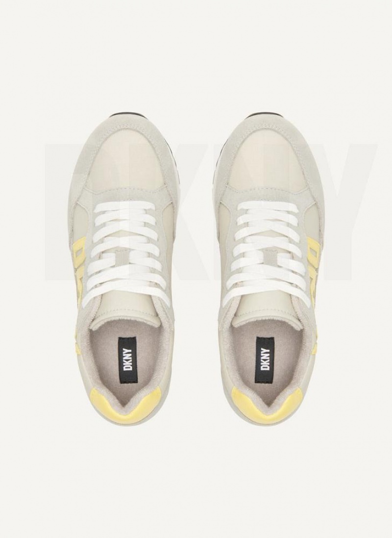 Grey DKNY Exploded Logo Retro Shoes Sneakers | USA-D0621