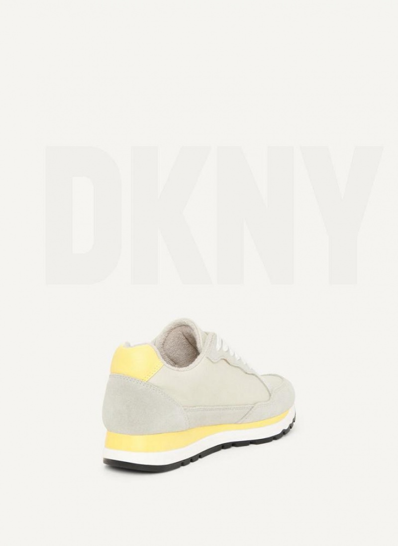 Grey DKNY Exploded Logo Retro Shoes Sneakers | USA-D0621