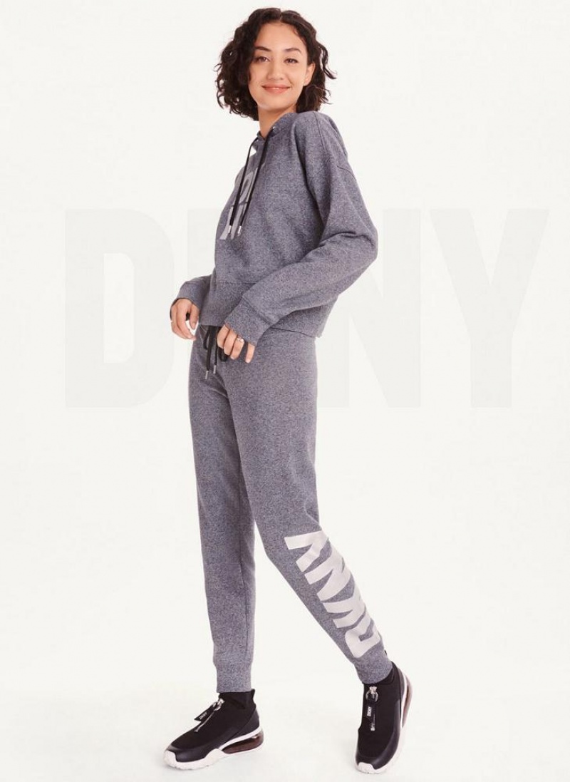 Grey DKNY Exploded Logo Women's Joggers | USA-D0852