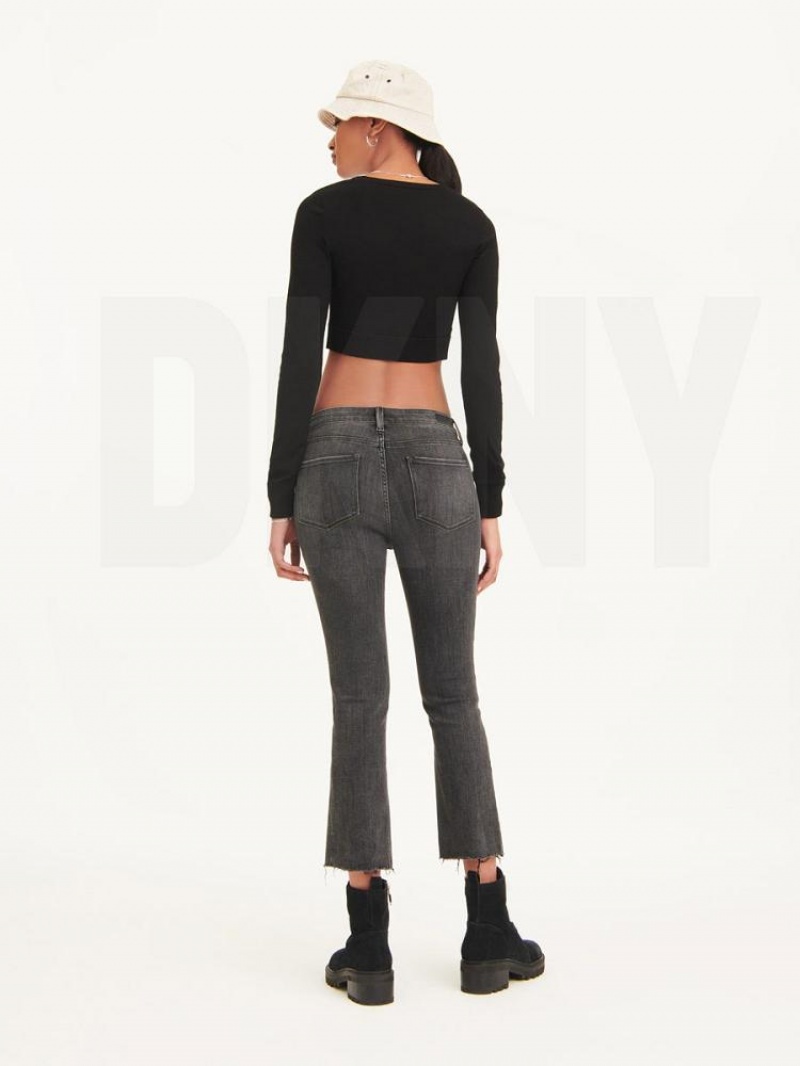 Grey DKNY Foundation Slim Stright Crop With Raw Hem Women's Jeans | USA-D1209