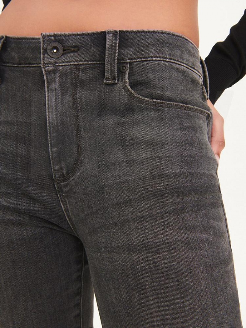 Grey DKNY Foundation Slim Stright Crop With Raw Hem Women's Jeans | USA-D1209