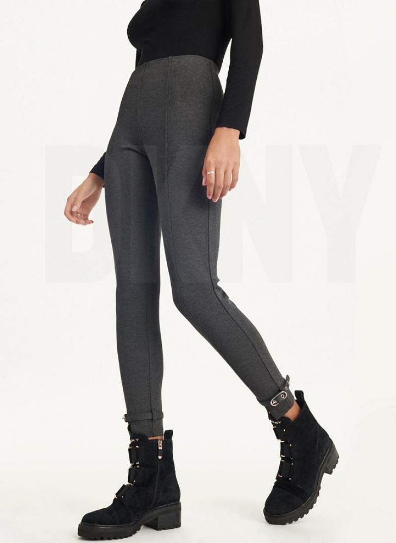 Grey DKNY Front Seam With Buckled Ankle Women's Pants | USA-D0989