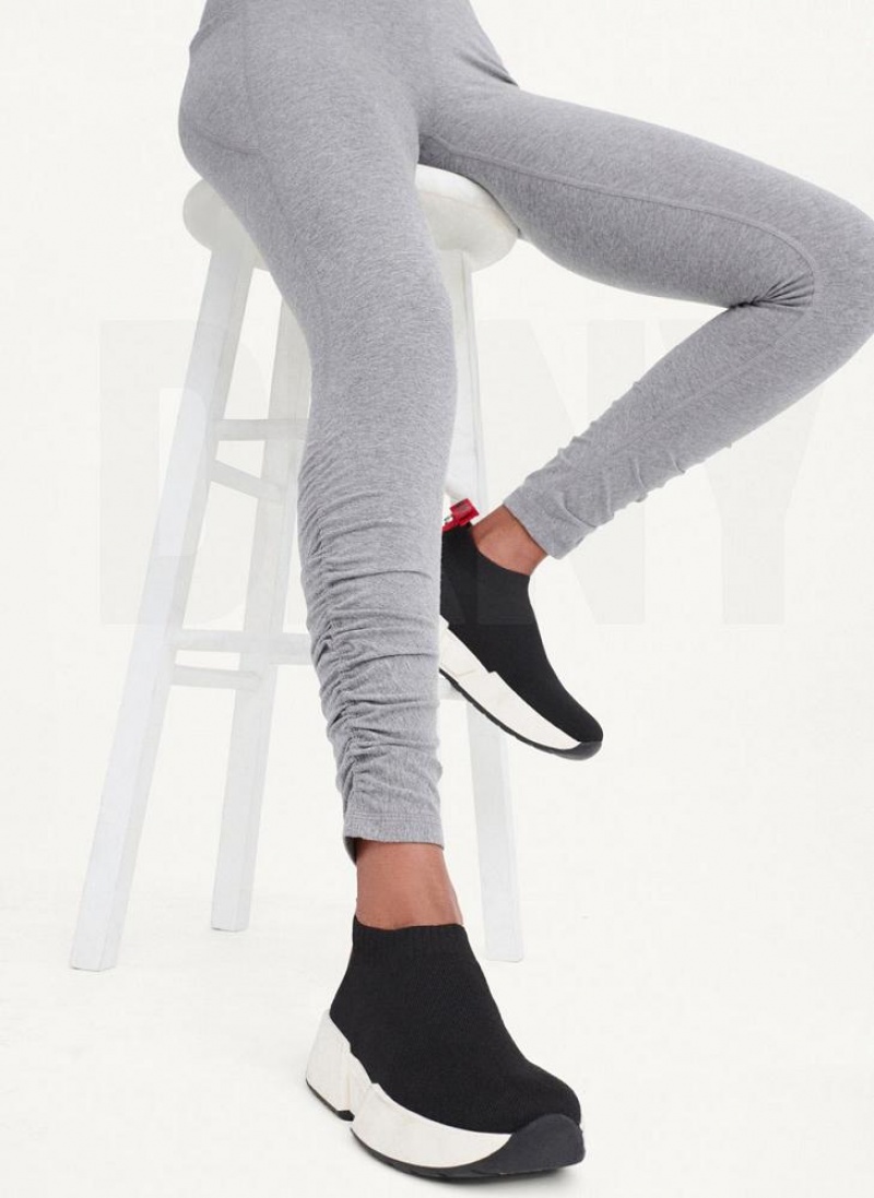 Grey DKNY High Waist With Ruched Details Women's Leggings | USA-D1790