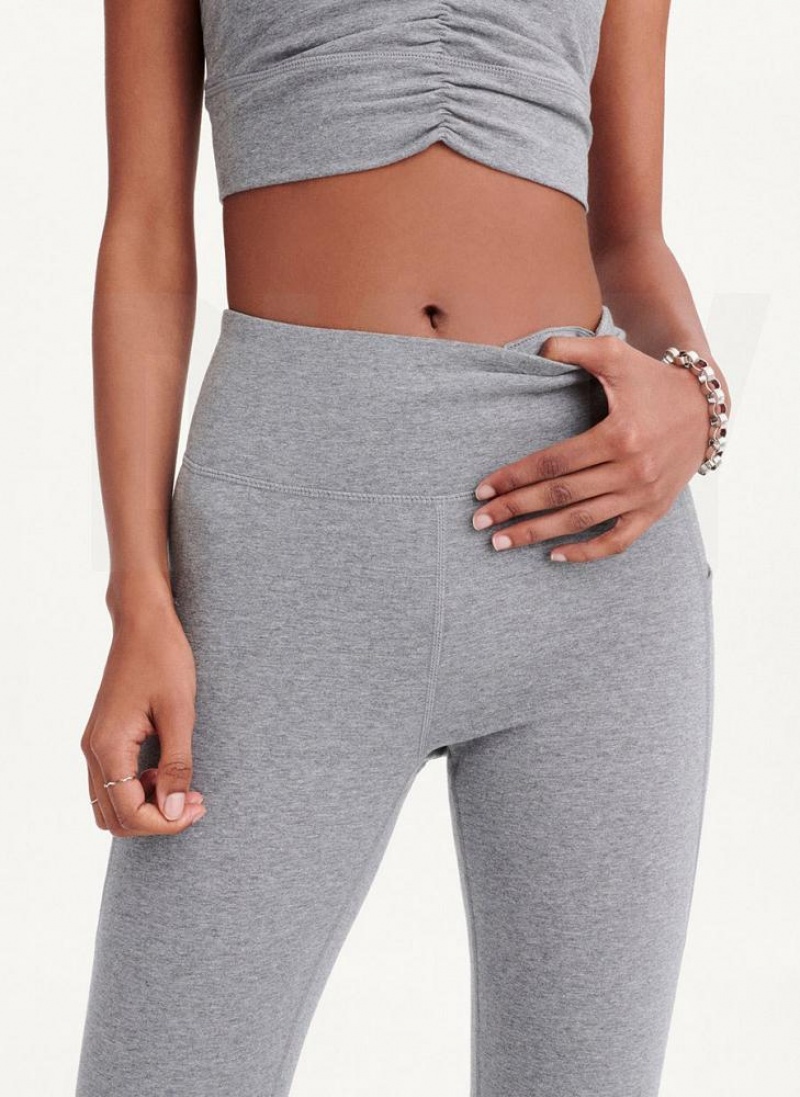 Grey DKNY High Waist With Ruched Details Women's Leggings | USA-D1790