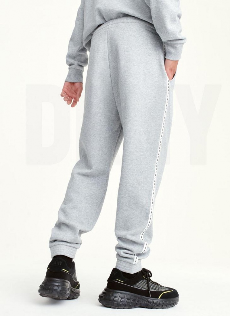 Grey DKNY Logo Tape Detail Men's Joggers | USA-D1050