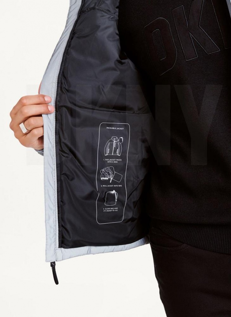 Grey DKNY Packable Men's Puffer Jacket | USA-D1409