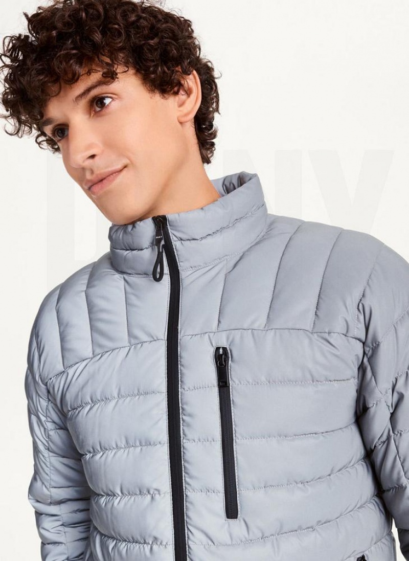 Grey DKNY Packable Men\'s Puffer Jacket | USA-D1409