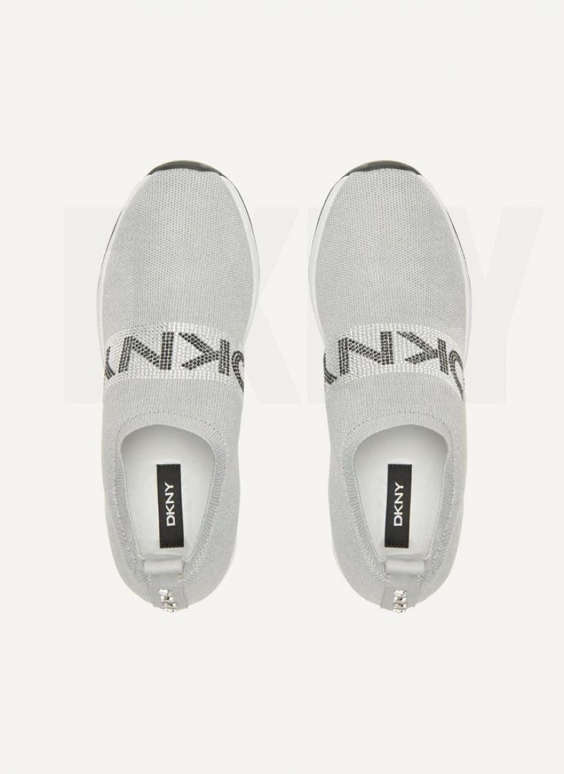 Grey DKNY Parks Rhinestone Wedge Shoes Sneakers | USA-D0404