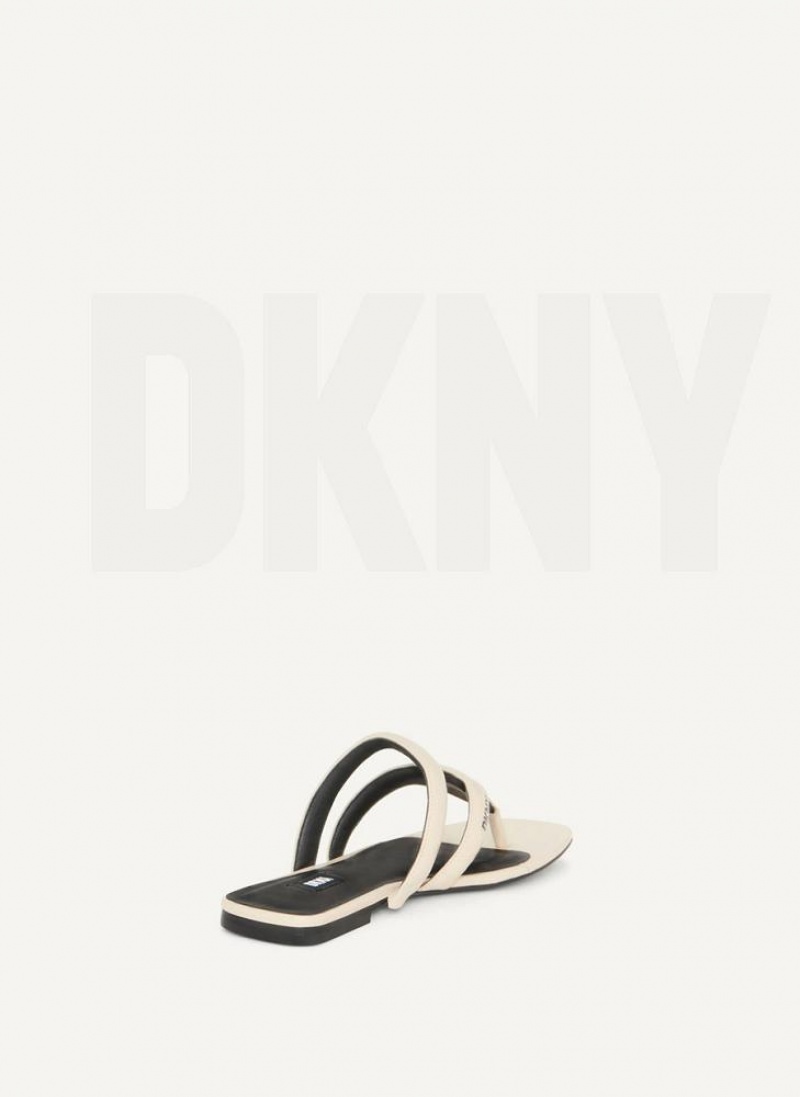 Grey DKNY Puffy Strap Thong Shoes Flip Flops | USA-D1743