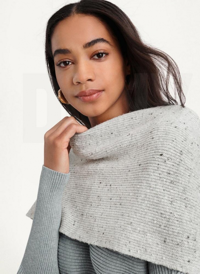 Grey DKNY Pure Donegal Tweed Infinity Women's Scarf | USA-D1075