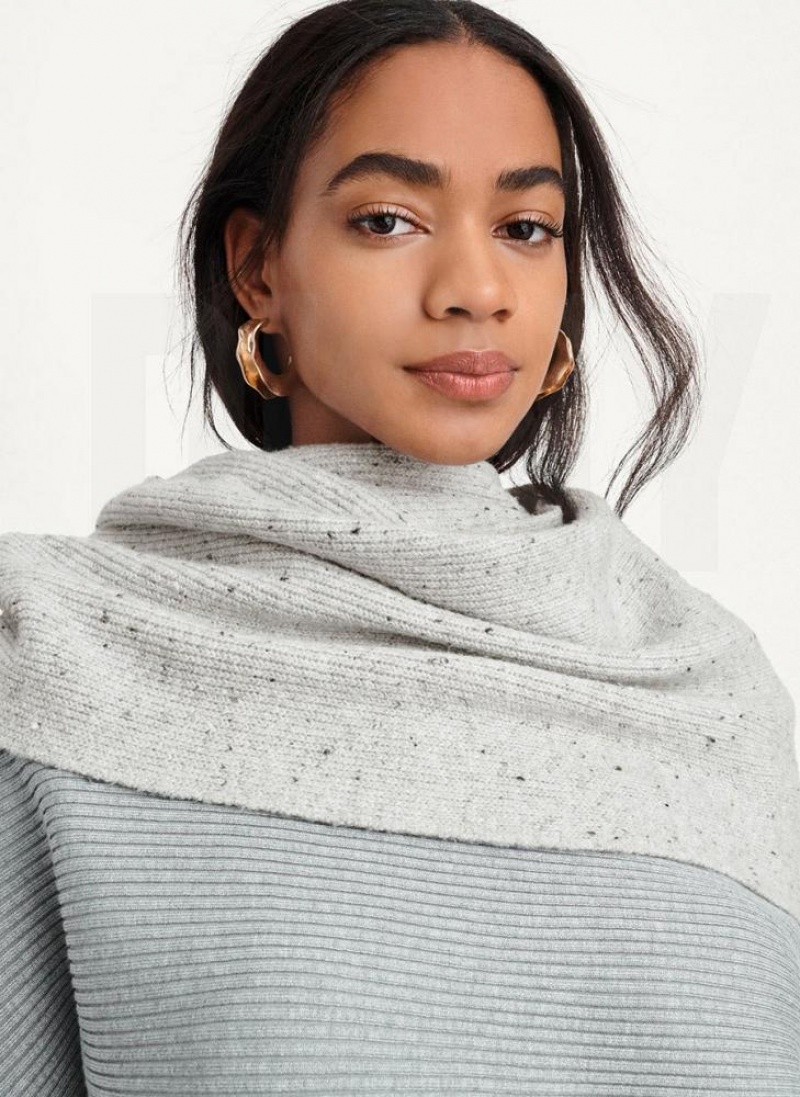 Grey DKNY Pure Donegal Tweed Infinity Women's Scarf | USA-D1075