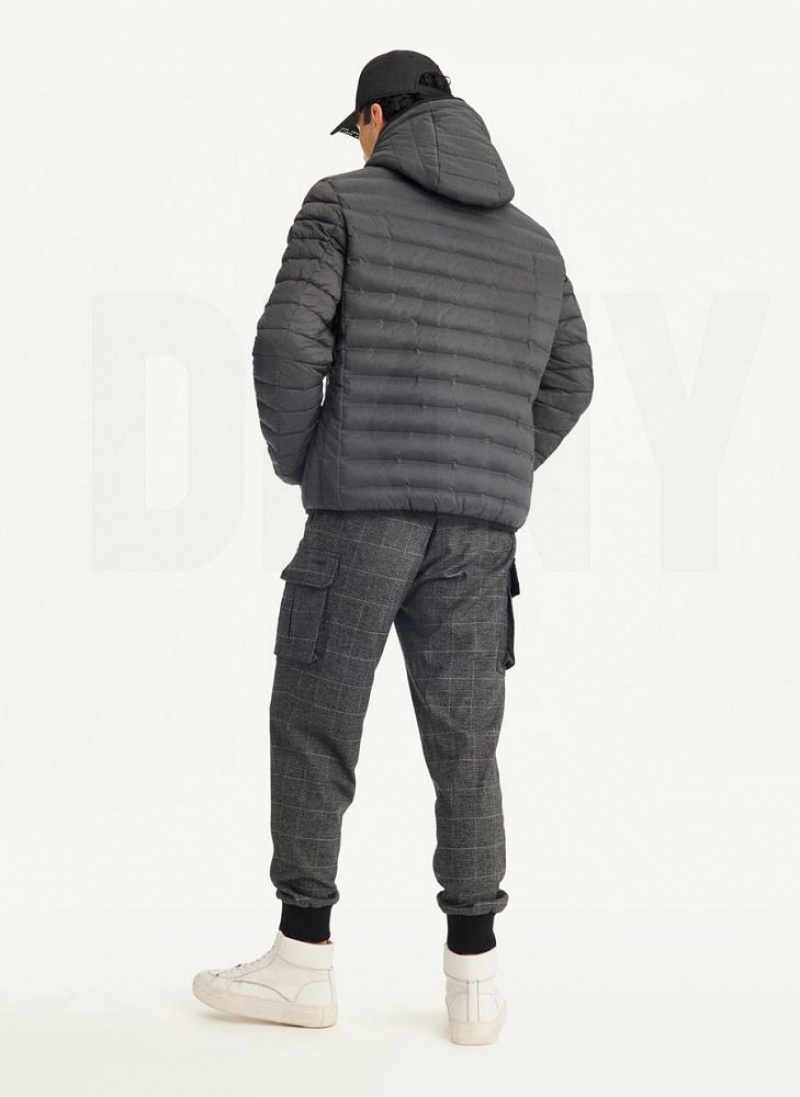 Grey DKNY Quilted Reversible Sherpa Men's Jackets | USA-D1868