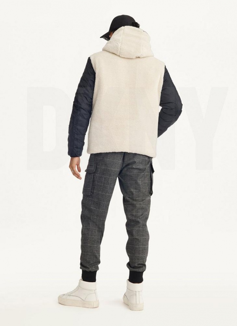 Grey DKNY Quilted Reversible Sherpa Men's Jackets | USA-D1868