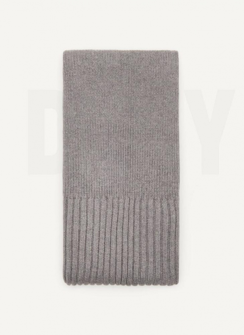 Grey DKNY Rib Knit Oblong Women\'s Scarf | USA-D0909