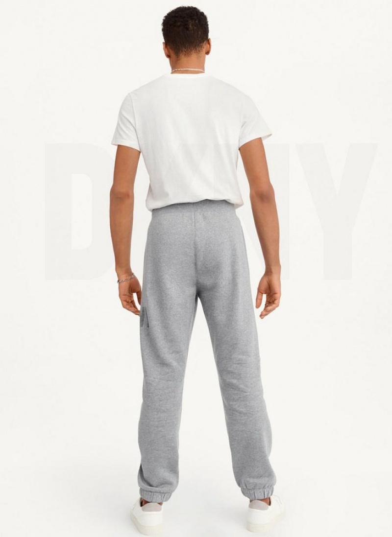 Grey DKNY Shadow Logo Men's Joggers | USA-D0758